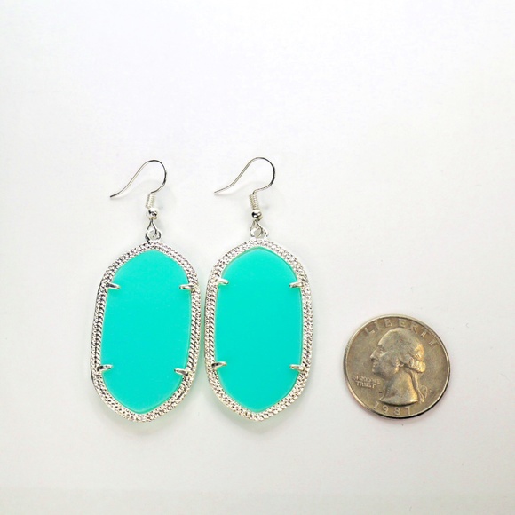 Mint Earrings | Mint Statement Earrings | Mint Oval Earrings - Picture 2 of 2